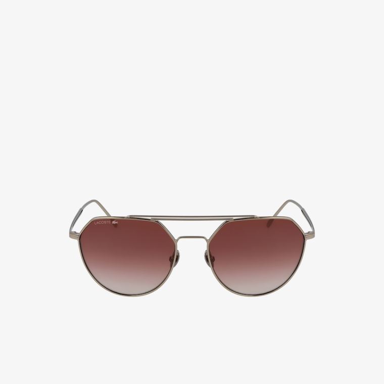 Lacoste Oval Metal Paris Kollektion Sunglasses Mørkeguld | TtAUH0yp