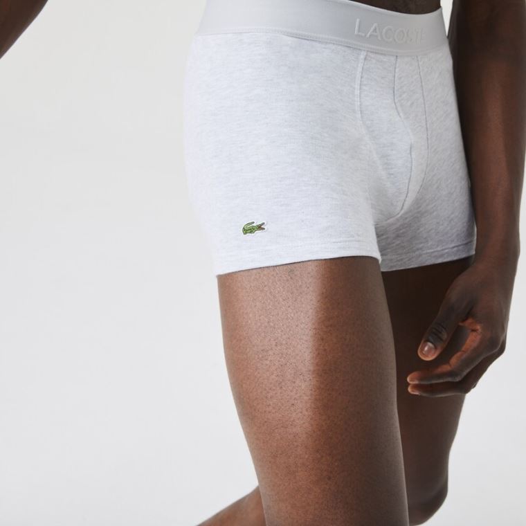 Lacoste Pack Of 2 Piqué Boxer Briefs L.12.12 Sort Grå | BMoUPboO