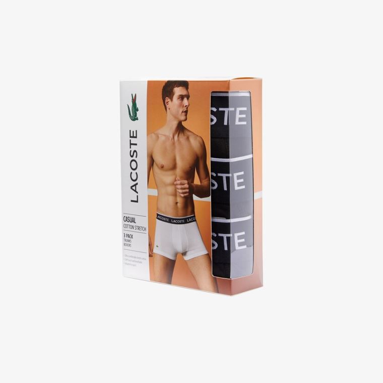 Lacoste Pack Of 3 Casual Black Boxer Briefs Sort | LpWaf7NA