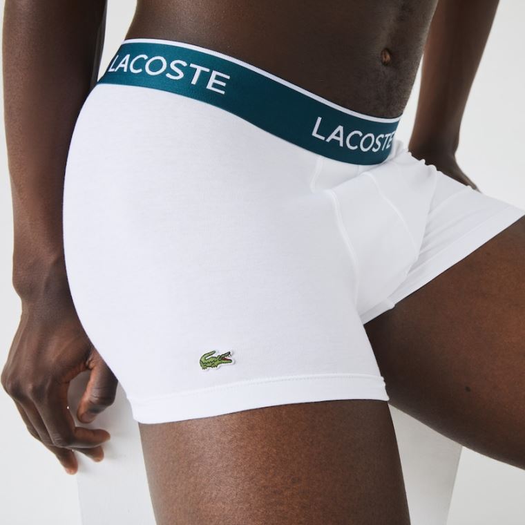 Lacoste Pack Of 3 Casual Black Boxer Briefs Sort Hvide Grå | MlgISfIs