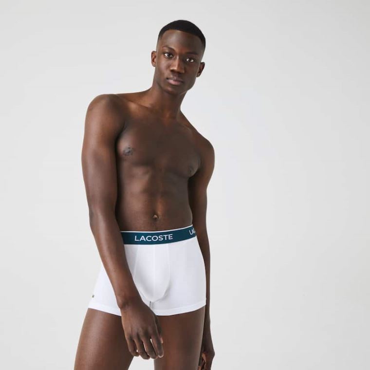 Lacoste Pack Of 3 Casual Black Boxer Briefs Sort Hvide Grå | MlgISfIs