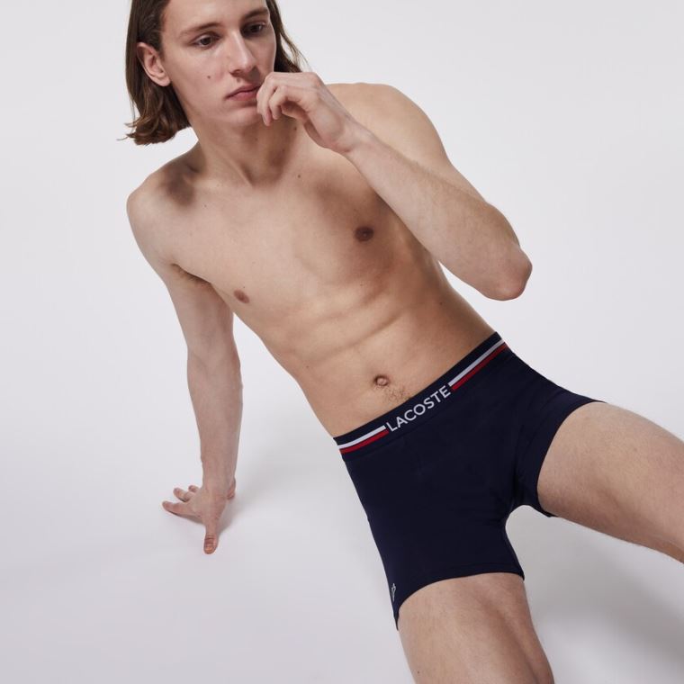 Lacoste Pack Of 3 Casual Boxers Mørkeblå Blå Grå Rød | 8hrg3Nfv