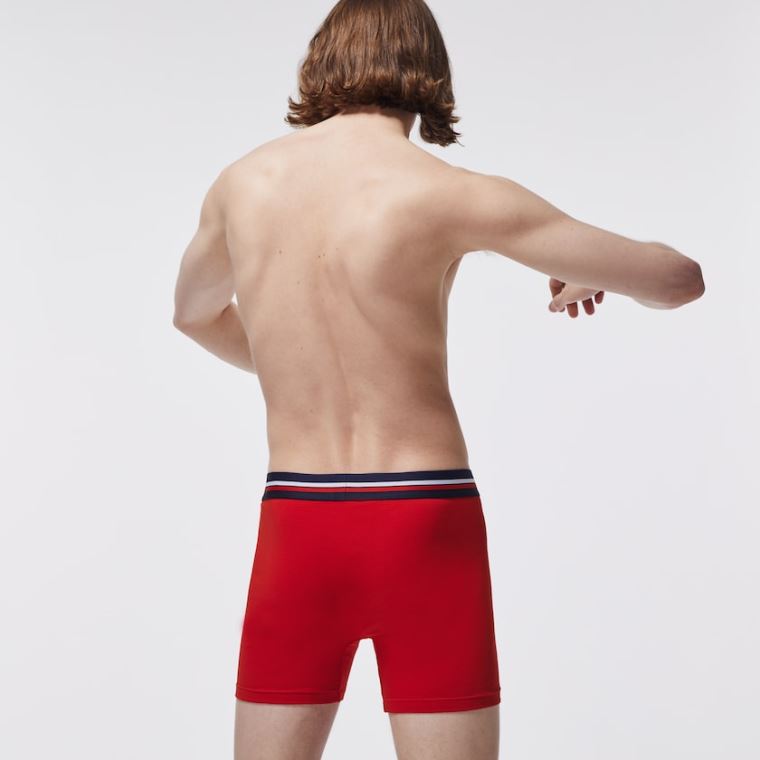 Lacoste Pack Of 3 Casual Boxers Mørkeblå Blå Grå Rød | 8hrg3Nfv