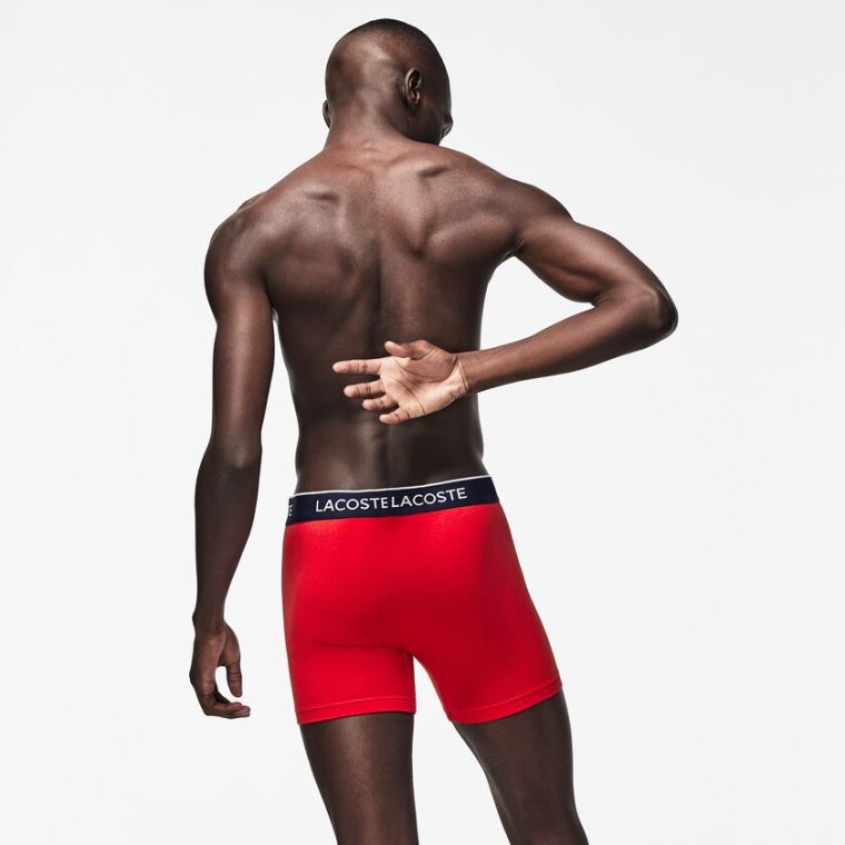 Lacoste Pack of 3 Boxer Briefs Mørkeblå Blå Rød Mørkeblå Blå | a8mHo4dK