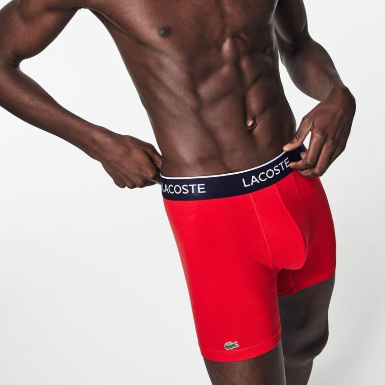 Lacoste Pack of 3 Boxer Briefs Mørkeblå Blå Rød Mørkeblå Blå | a8mHo4dK