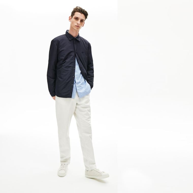 Lacoste Padded Solid Overshirt Mørkeblå Blå | XKRSlXBO