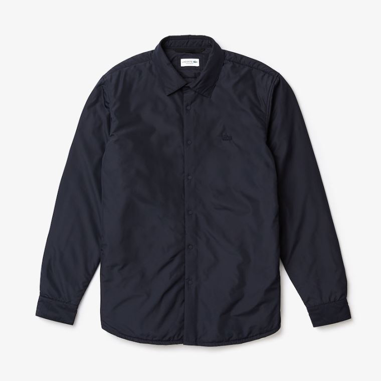 Lacoste Padded Solid Overshirt Mørkeblå Blå | XKRSlXBO