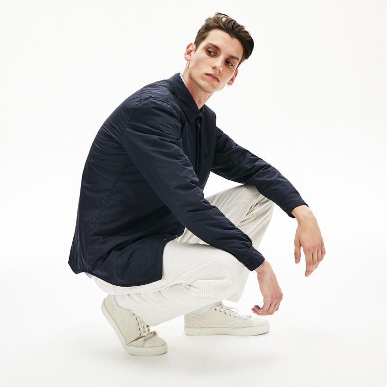 Lacoste Padded Solid Overshirt Mørkeblå Blå | XKRSlXBO