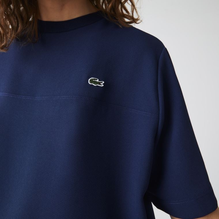 Lacoste Paneled Crewneck T-shirt Blå | HZnLZo0A