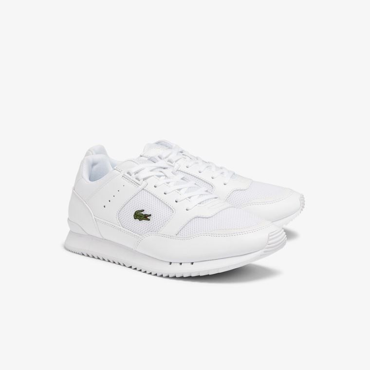 Lacoste Partner Piste Tekstil Sneakers Hvide | ZVFu0YJ3