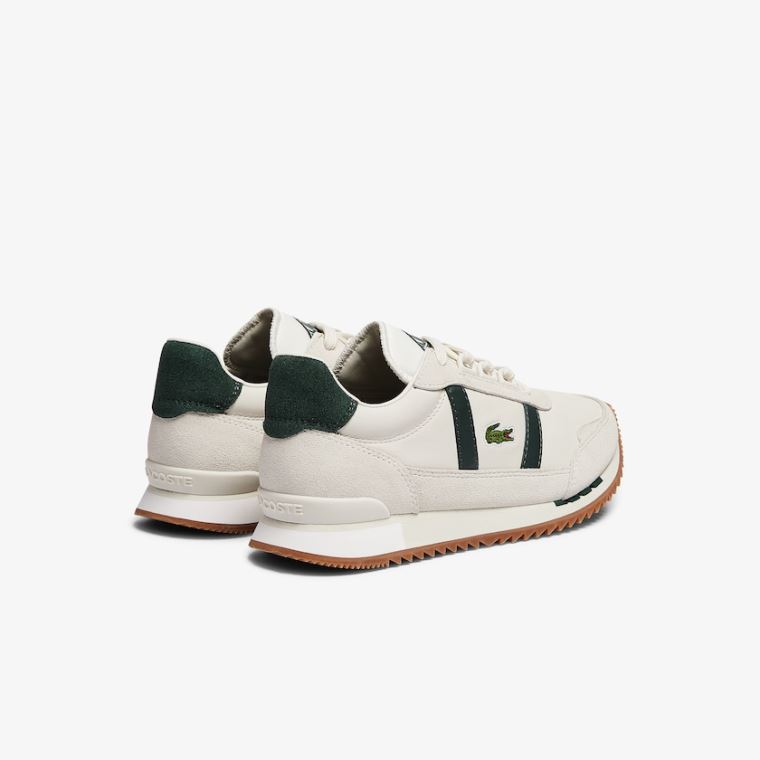 Lacoste Partner Retro Læder Sneakers Beige Grøn | az6irFpV