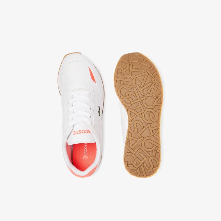 Lacoste Partner Tekstil Sneakers Hvide Beige | HwuS5OCF