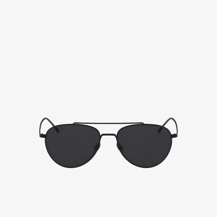 Lacoste Pilot Shape Metal Ultra-Thin Sunglasses Sort Blå | FZBVHqr4