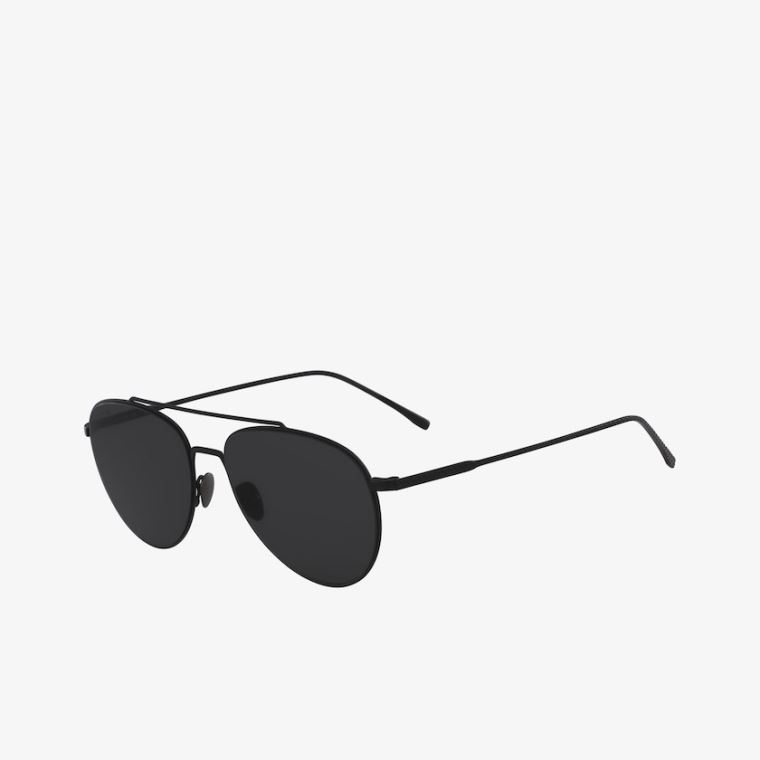 Lacoste Pilot Shape Metal Ultra-Thin Sunglasses Sort Blå | FZBVHqr4