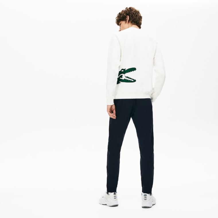 Lacoste Pleated Bomulds-Silk Track Pants Mørkeblå Blå Khaki Grøn | 1MLfeIiK