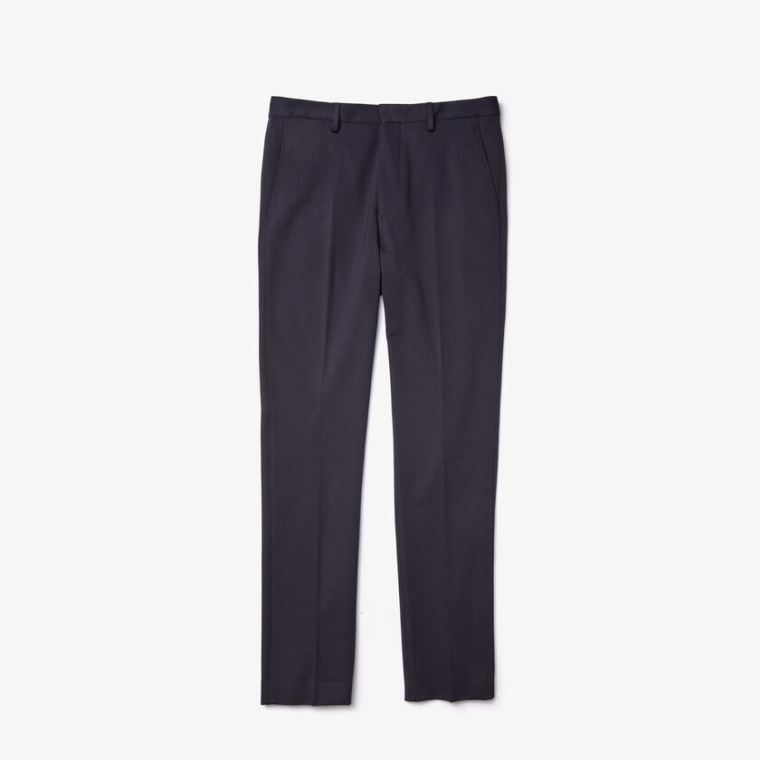 Lacoste Pleated Stretch Chino Pants Mørkeblå Blå | b2J6uDZi