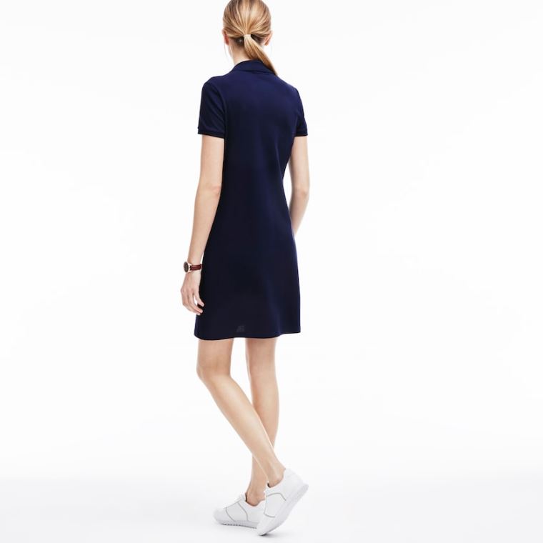 Lacoste Polo dress in stretch mini piqué Mørkeblå Blå | 2Cy361MN