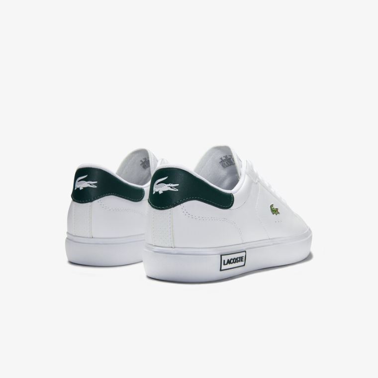 Lacoste Power Court Low Top Sneakers Hvide Mørkegrøn | XvinWHd7