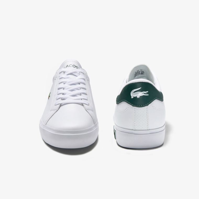 Lacoste Power Court Low Top Sneakers Hvide Mørkegrøn | XvinWHd7