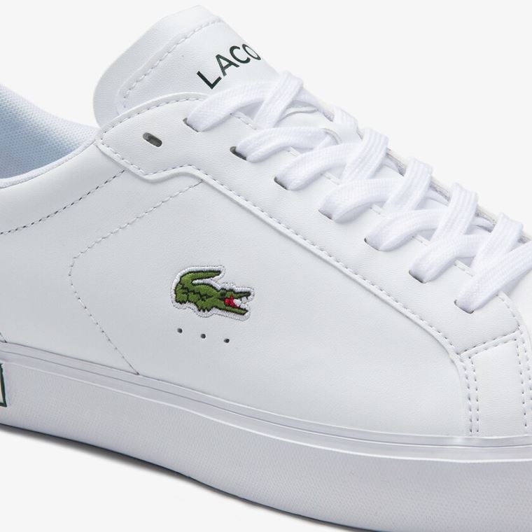 Lacoste Power Court Low Top Sneakers Hvide Mørkegrøn | XvinWHd7