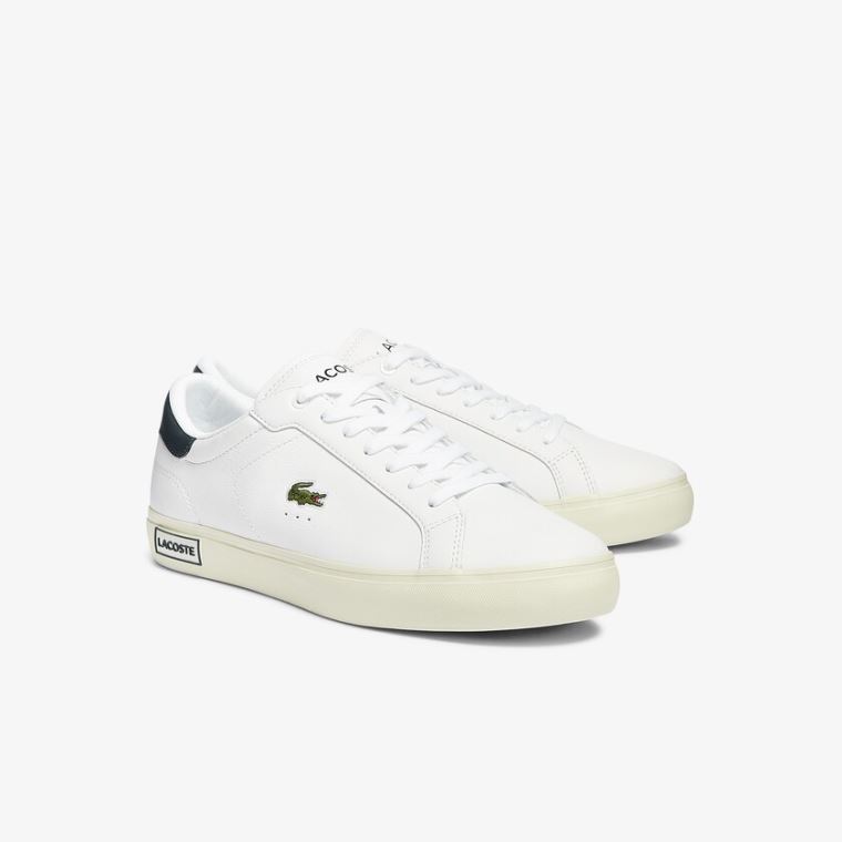 Lacoste Powercourt Smooth Læder Sneakers Hvide | 00HgFf6p