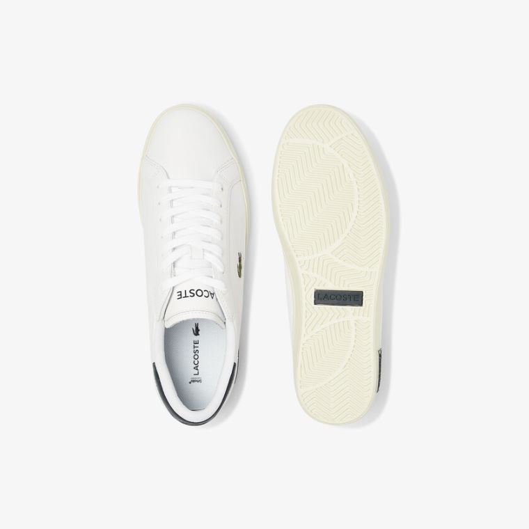 Lacoste Powercourt Smooth Læder Sneakers Hvide | 00HgFf6p