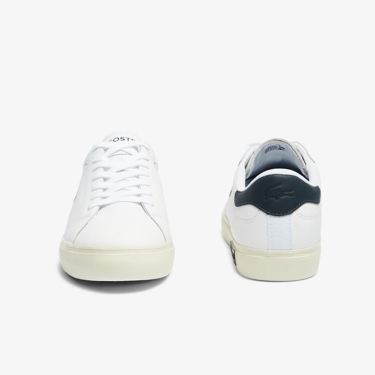 Lacoste Powercourt Smooth Læder Sneakers Hvide | 00HgFf6p