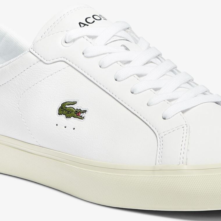 Lacoste Powercourt Smooth Læder Sneakers Hvide | 00HgFf6p