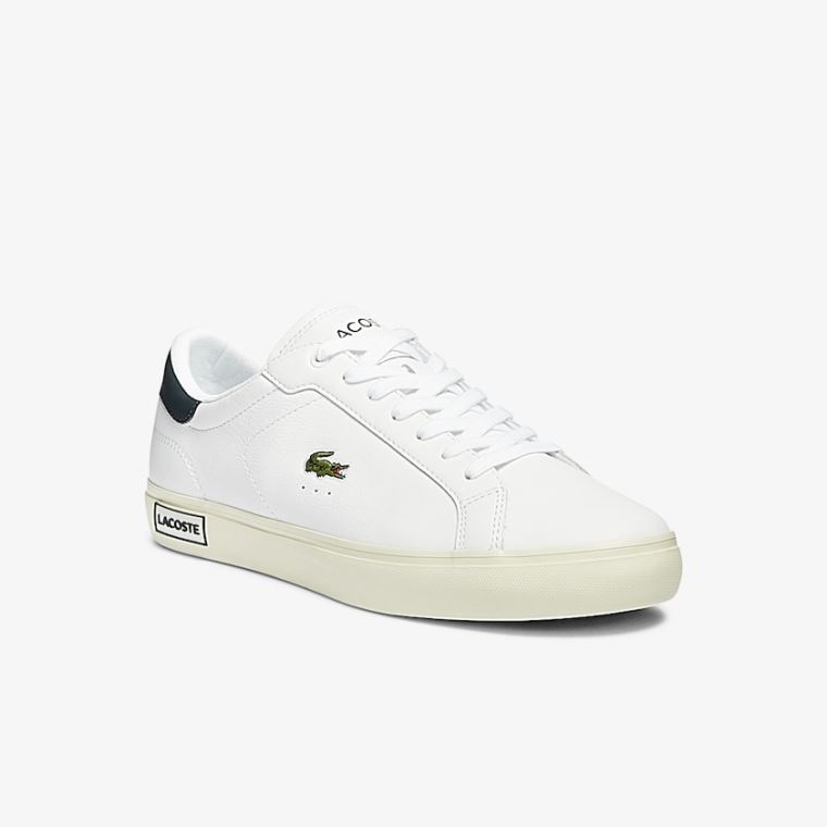 Lacoste Powercourt Smooth Læder Sneakers Hvide | 00HgFf6p