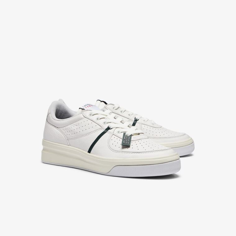 Lacoste Quantace Læder Sneakers Hvide Beige | 3PbDGjDB