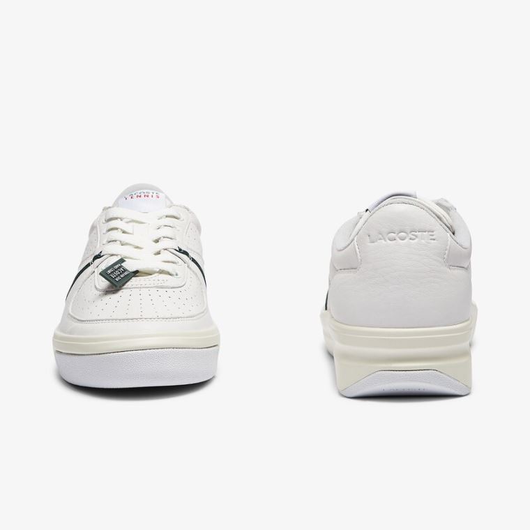 Lacoste Quantace Læder Sneakers Hvide Beige | 3PbDGjDB