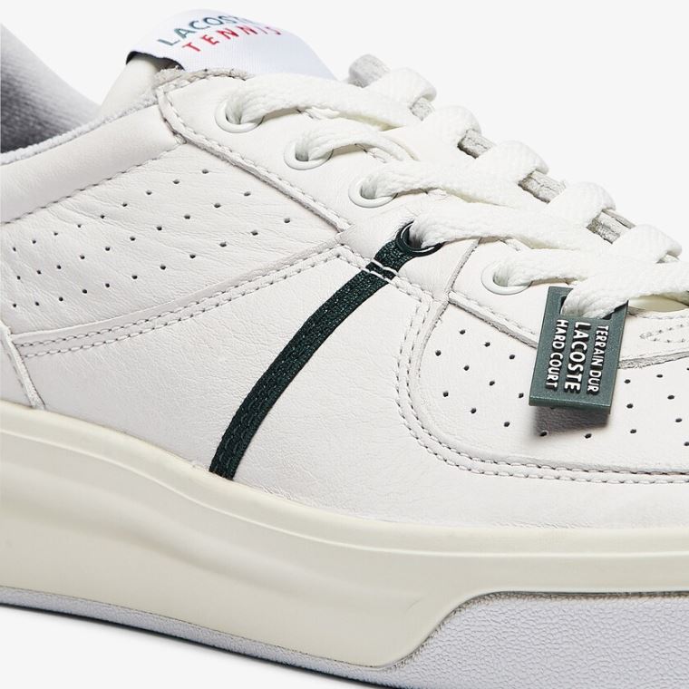 Lacoste Quantace Læder Sneakers Hvide Beige | 3PbDGjDB