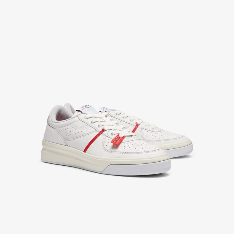 Lacoste Quantace Læder Sneakers Rød Hvide | 9mcciC6F