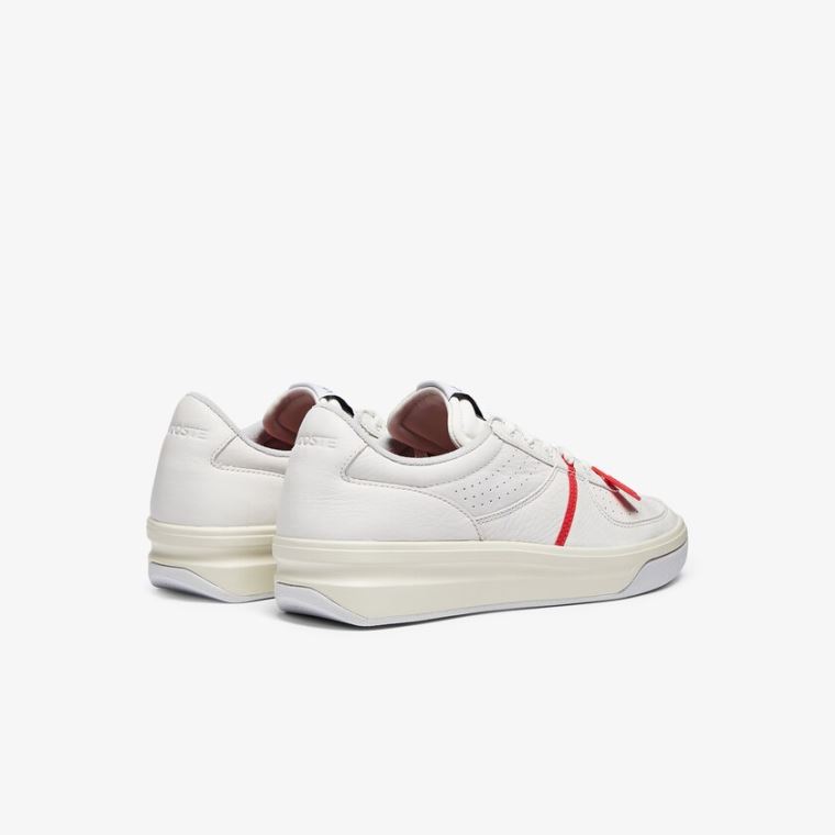 Lacoste Quantace Læder Sneakers Rød Hvide | 9mcciC6F