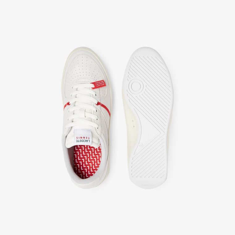 Lacoste Quantace Læder Sneakers Rød Hvide | 9mcciC6F