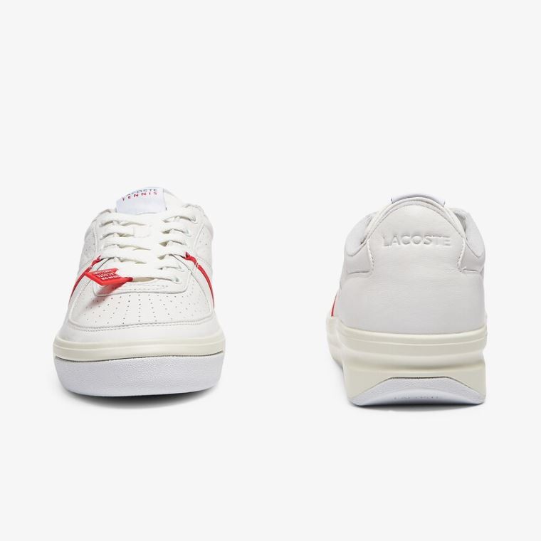 Lacoste Quantace Læder Sneakers Rød Hvide | 9mcciC6F