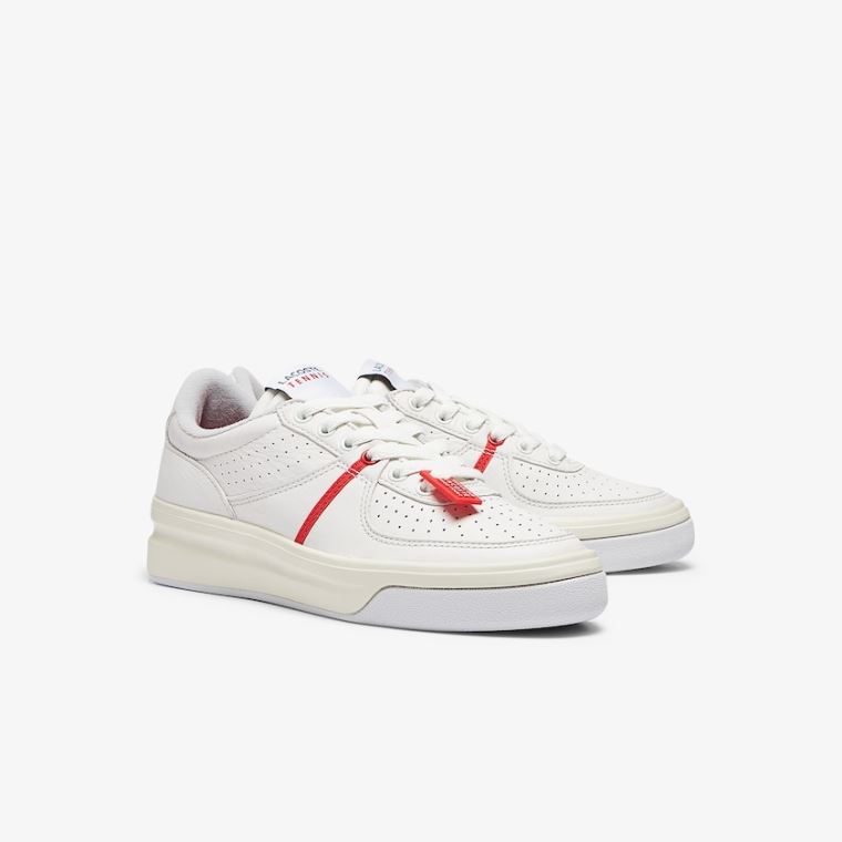 Lacoste Quantace Læder Sneakers Rød Hvide | X0fE5DAK