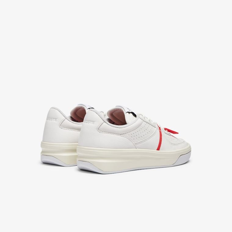 Lacoste Quantace Læder Sneakers Rød Hvide | X0fE5DAK