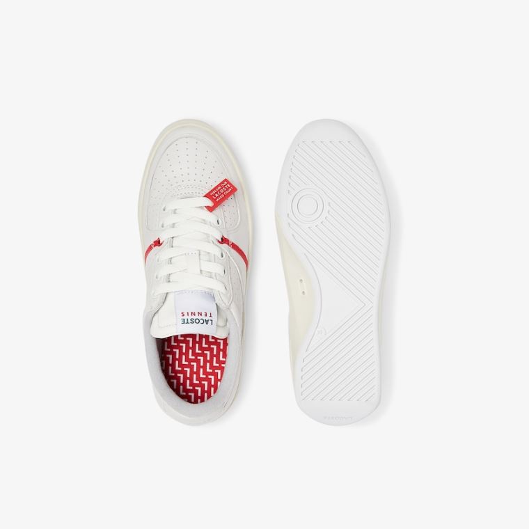 Lacoste Quantace Læder Sneakers Rød Hvide | X0fE5DAK