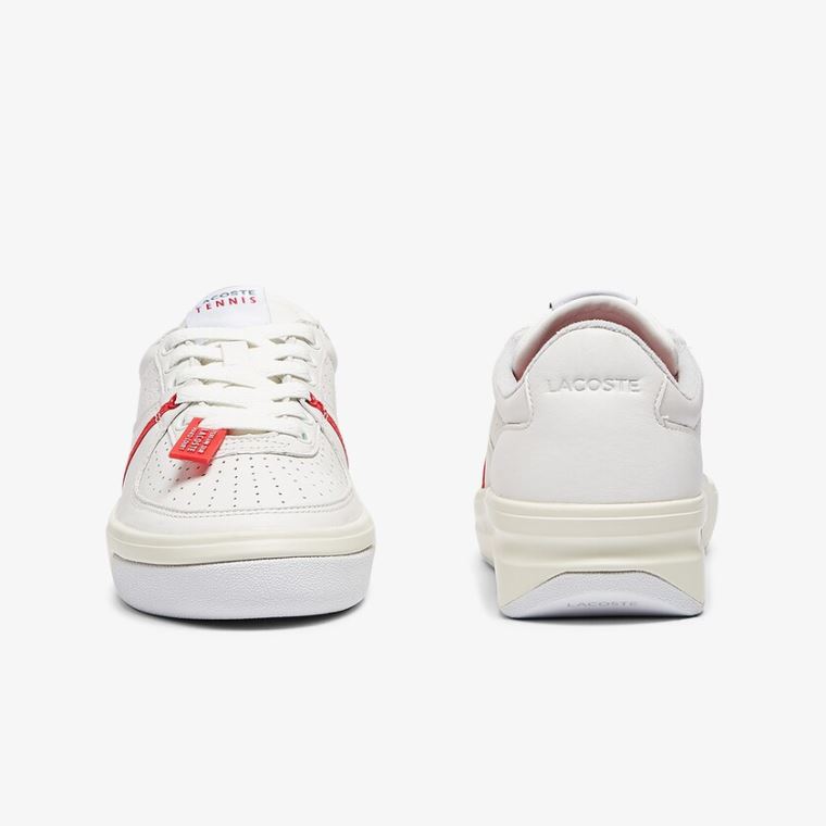 Lacoste Quantace Læder Sneakers Rød Hvide | X0fE5DAK