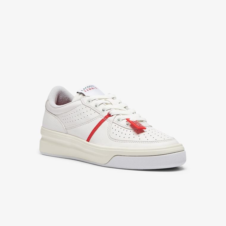 Lacoste Quantace Læder Sneakers Rød Hvide | X0fE5DAK