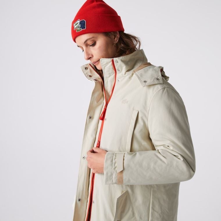 Lacoste Quilted Interior Jacket 2-in-1 Parka Beige | q7Qobaol