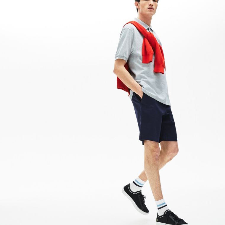 Lacoste Regular Fit Bomulds Gabardine Bermuda Shorts Mørkeblå Blå | R8SxQaRr