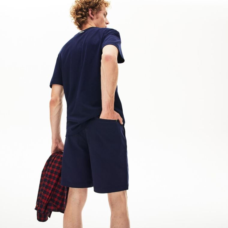 Lacoste Regular Fit Bomulds Gabardine Bermuda Shorts Mørkeblå Blå | R8SxQaRr