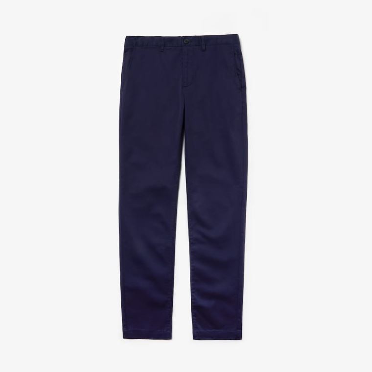 Lacoste Regular Fit Bomulds Gabardine Chino Pants Mørkeblå Blå | BFBOqT7D