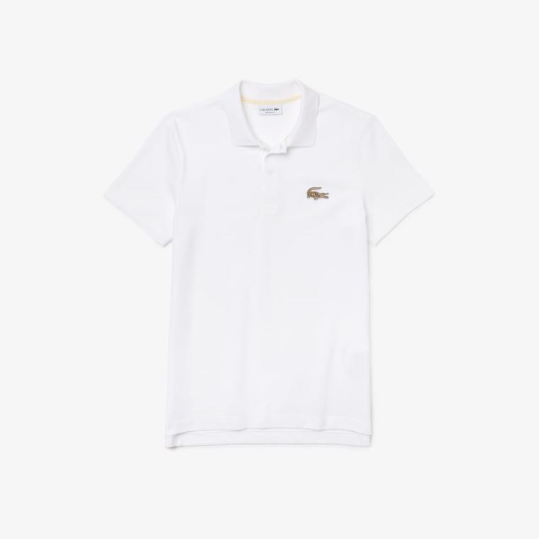 Lacoste Regular Fit Bomulds Piqué Polo Hvide | LP3Bbg6f