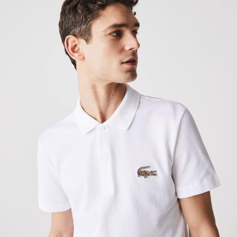 Lacoste Regular Fit Bomulds Piqué Polo Hvide | LP3Bbg6f