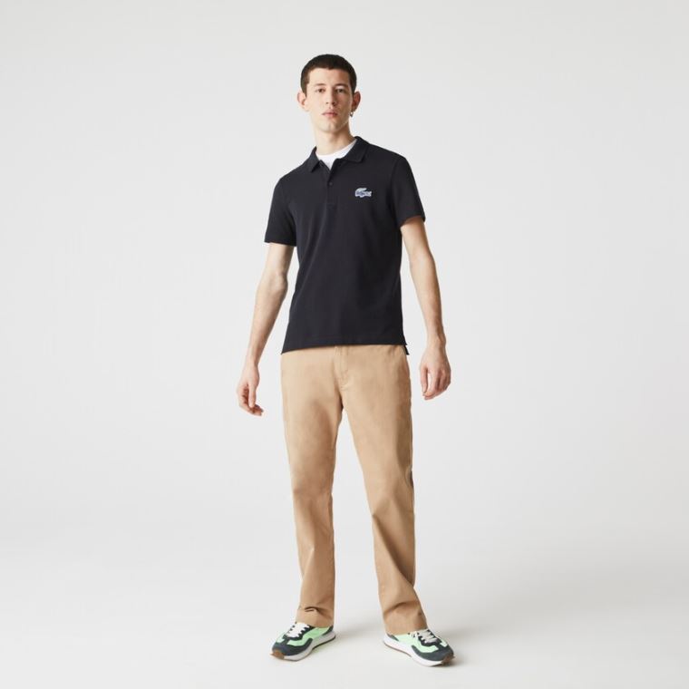 Lacoste Regular Fit Bomulds Piqué Polo Mørkeblå Blå | dVfePWu8