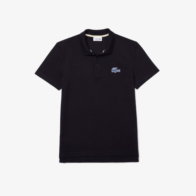 Lacoste Regular Fit Bomulds Piqué Polo Mørkeblå Blå | dVfePWu8