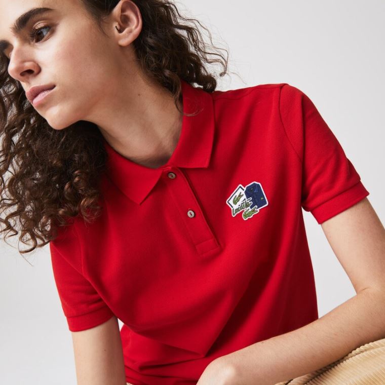 Lacoste Regular Fit Bomulds Piqué Polo Shirt Rød | KUDCiGZ2